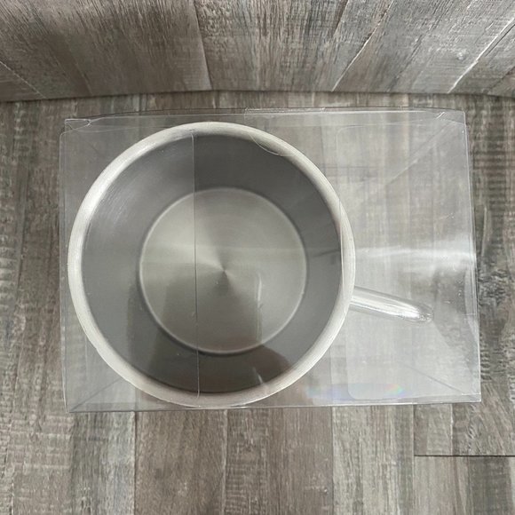 NWT PINK Logo Metal Mug 14 oz Silver with Black Dog Logo - Picture 3 of 10